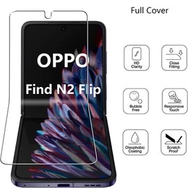 Screen Protector for Oppo Find N2 Flip, [Pack of 2+2] HD Anti-Scratch TPU Soft Hydrogel Film Inner and Outer with Mounting Frame, High Sensitivity and Bubble-Free Screen Protector Oppo Find N2 Flip