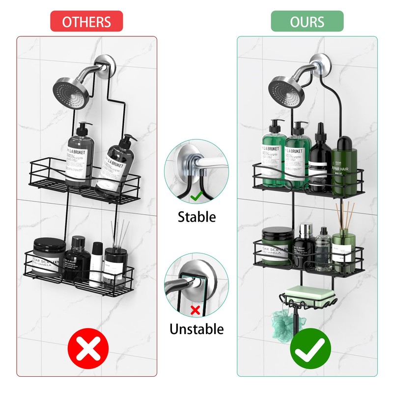 DAOYA Bathroom Shower Caddy Hanging - 3-Tier Organizer with Soap