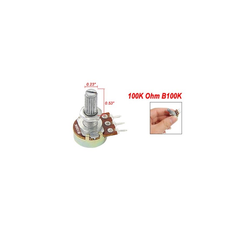 uxcell 100K ohm 1/2W B100K Linear Taper Rotary Potentiometer Pots
