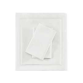 Madison Park 600 Thread Count Luxurious Hypoallergenic Ultra Soft Breathable 100% Pima Cotton 4 Piece Sheet Set, Queen, White