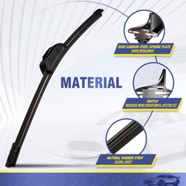 3 Wipers Factory Replacement for Jeep Cherokee 2014 2015 2016 2017 2018 2019 2020 2021 Original Equipment Windshield Wiper Blades Set 26"+18"+14" (Set of 3) U/J HOOK