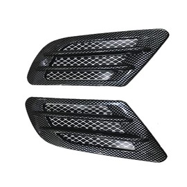 TOTMOX Universal Black/Chrome/Carbon Fiber Car Air Flow Fender Side Vent Decoion Sticker, Carbon Fiber