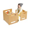 HOMMOW Montessori Table and Chair Set,Bamboo Wood Weaning Table and