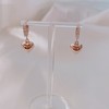 18k bold one-touch plump heart cubic silver earring design /