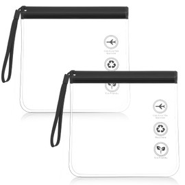 Tyqour 2Pcs Waterproof Toiletry Bag Clear Makeup Bag Reusable Clear Makeup Pouch Portable Clear Travel Bags for Toiletries Security Travel Bags Travel Pouches for Toiletries Travel Essentials