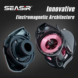 Carrete de pesca de lanzamiento SEASIR DCAST DC, con control digital, para lanzamientos largos, con arandelas de carbono, engranajes de latón, relación de transmisi