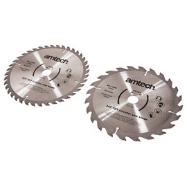 Amtech V5000 2 Piece 185mm Tungsten Carbide Circular Saw Blade Set