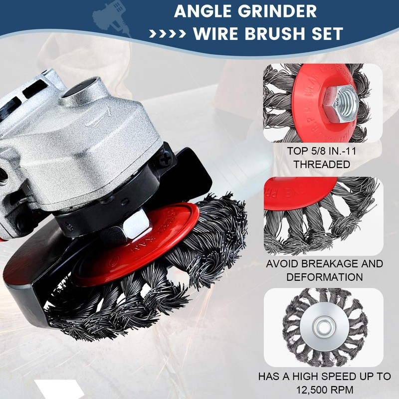 10pcs Wire Wheel for 4 1/2 Angle Grinder Wire Wheel