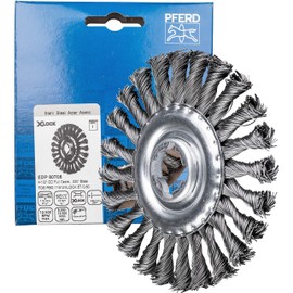 PFERD Round brush, 125 x 12 mm, knotted, 0.50 mm steel wire, X-LOCK (22.23 mm), 43303035 - for quick and comfortable tool changes