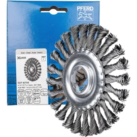 PFERD Round brush, 125 x 12 mm, knotted, 0.50 mm steel wire, X-LOCK (22.23 mm), 43303035 - for quick and comfortable tool changes