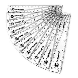 6 Inch / 15cm Transparent Rulers - Shatter Resistant - Pack of 10 - Clear - Fat Belly Fish