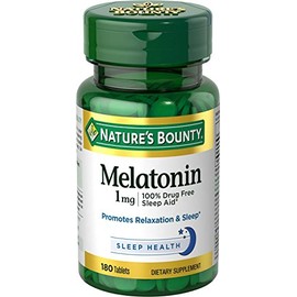 Nature's Bounty Melatonina, Ayuda para Dormir 100% Libre de Medicamentos, Promueve la Relajación y la Salud del Sueño, 1 mg, 180 Tabletas