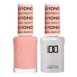DND Gel Polish Set, Beige Nude Collection, UV/LED Gel Polish and Air Dry Nail Lacquer, Matching Chip-Free Polish Duo, 619 Sweet Apricot, 0.5 Fl Oz