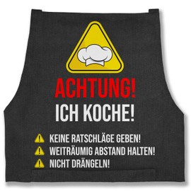 Shirtracer - Apron - Cooking Apron Adult - Achtung Ich koche - Gift Chefs Chef Chef Gift Idea Kitchen, 2 black jeans
