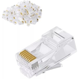ETS RJ45 Connectors 100-PACK RJ45 Ends, Cable Crimp Ethernet CAT6 Connector Male