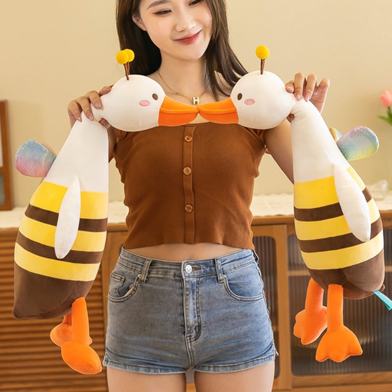 Duck Bee Plush Toy Honeybee Duck Hugging Pillow Cute Stuffed