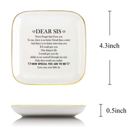 Littlefa Sister Jewelry Tray,Sister Gifts from Sister,Unique Sister Birthday Christmas Meaningful Gifts for Sister,To My Sister How Special You Are To Me Saying Ceramic Ring Dish Decorative