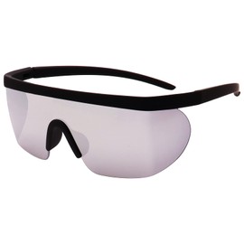 thrillwin Classic Flat Top oversized Shield Sunglasses One Piece Sport sunglasses for Men Women (black-white silver)
