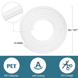 Hocerlu Flexible 13 mm - 3 m Cable Duct, Self-Closing Cable Tube Can Be Cut to Size, Perfect Cable Management for TV, Computer, Home Cinema, Automotive Cable, Bite Resistant for Cats, Dogs, Elegant