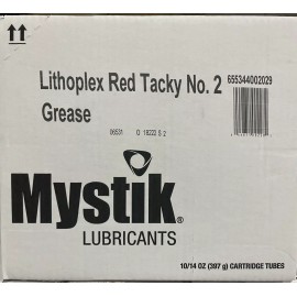 Mystik 10 Pack Mystik Lithoplex RT #2 Grease; NLGI GC-LB RedTacky No.2; (10) 14oz tubes