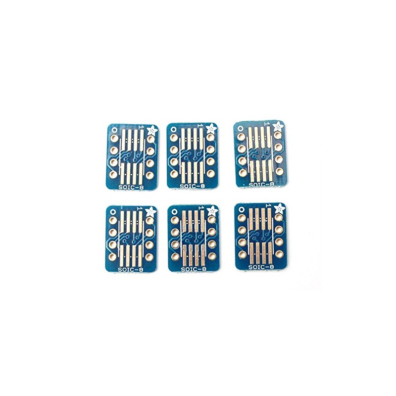 Adafruit SMT Breakout PCB for SOIC-8, MSOP-8 or TSSOP-8-6 Pack!