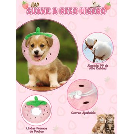 SCHIB Collar de Recuperación para Gatos y Perro, Collares Ajustables para Gato, Collares De Isabelino para Recuperación Post Cirugía Evitar Mordida y Arañazo (Fresa