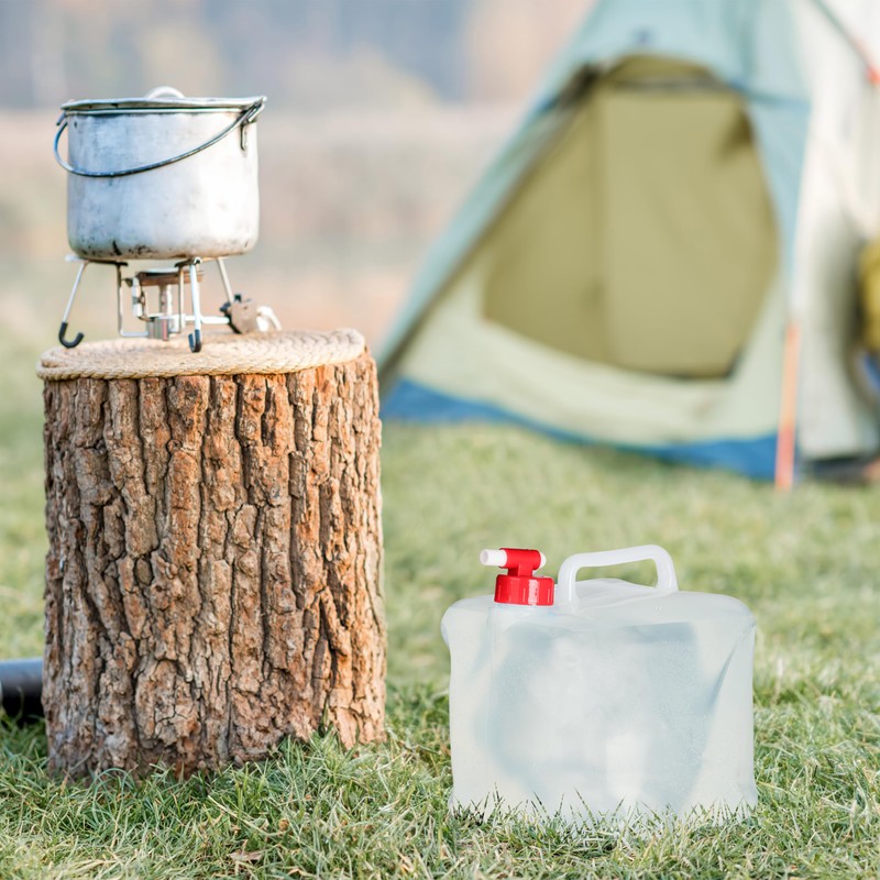 Relaxdays Set of 4 Collapsible Canisters with Tap, Screw Cap