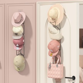 LINFIDITE 10 Pack Baseball Hat Rack Hanger Holder Organizer Multi Hook Wall Mounted Over Door Cap Display Storage Rack Holder Closet Hanging Storage Rack w Hanging Hook Mermaid Tail Black