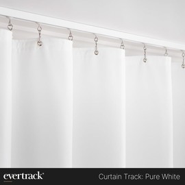EverTrack Curtain Track - Ceiling Mounted Curtain Rail for Curtains, Drapes, and Room Dividers - USA Made - Small+ (12 Feet), Pure White