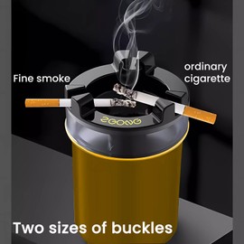 Stainless Steel Ashtray with Water Tank - Quick Extinguishing, Windproof & Ash-Proof, Detachable & Easy to Clean Odor-Proof Design - for Indoor, Outdoor, Car, Office, and Home Use (Rose gold)