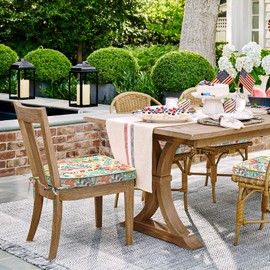 DYTXIII Set of 2 Outdoor Chair Cushions 19"x19"x2",Water Repellent Patio Seat Cushion with Ties and Removable Covers,Dining Chair Cushions for Indoor Kitchen Yard and Patio Furniture,Pretty Paisley