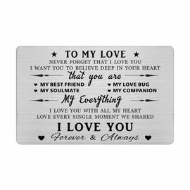 HYHYDHP To My Love Gifts Wallet Cards, I Love You Gifts for Her Women, Romantic Love Note Cards for Wife Girlfriend, Anniversary, Christmas Ideas