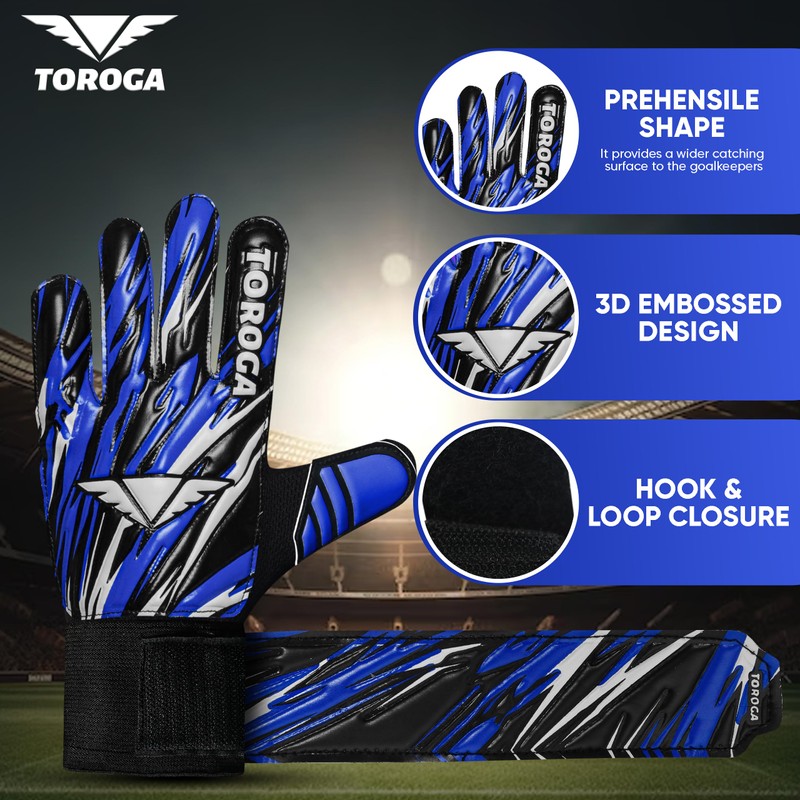 TOROGA Football Goalkeeper Gloves For Boys kids Children Youth Soccer