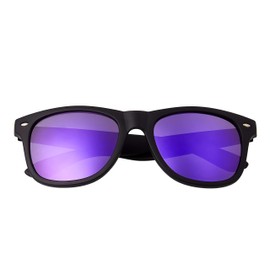 Ultra Unisex UV400 Classic Style Sunglasses Mens Womens - Lightweight Glasses with Flexible Comfort Fit Spring Hinges, Maximum Sun Protection - Polycarbonate Lens - Black with Purple Dawn