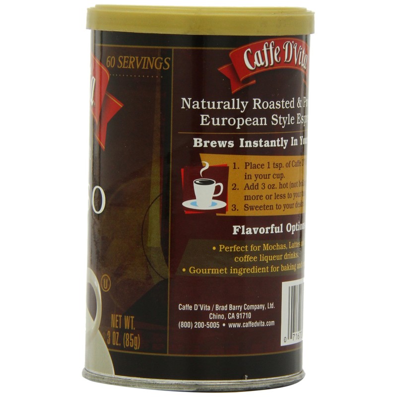 Caffe D'Vita Espresso, 3-Ounce Cans (Pack of 6)