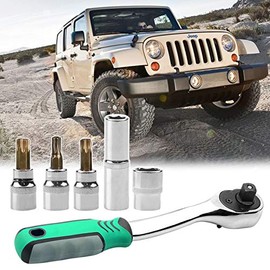 Install Removal Ratchet Wrench Torx Tool Kit Compatible with 2007-2019 Jeep Wrangler JL JK 2-4 Doors Hard Top & Door Replace 82214166AB 68361574AB