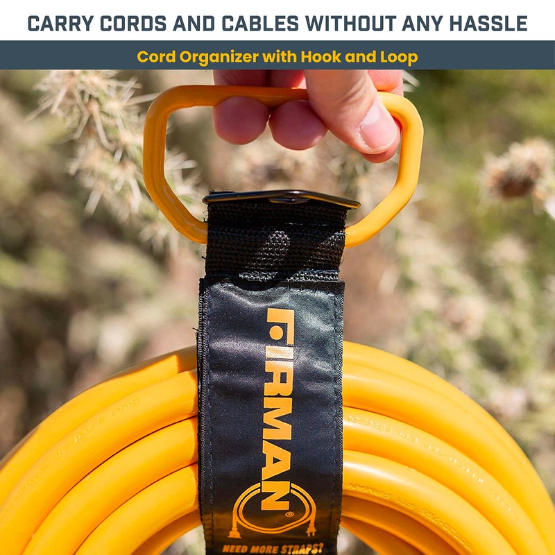 Firman Heavy-Duty Storage Strap with Handle, Cord Organizer with Hook