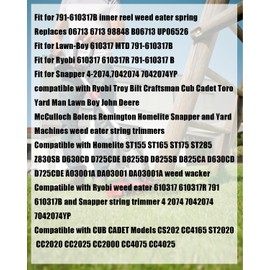 791-610317B Trimmer Spool Spring Fit for Ryobi Troy Bilt Craftsman Cub Cadet Toro Yard Man Lawn Boy John Deere .etc String Trimmer replace 147150 610317 791 610317 791 BQ01642 49M0317P953 4 Pack