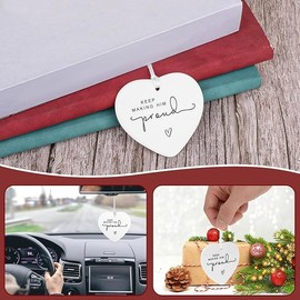 DWUENT Grief Gifts, Grieving Gifts for Friend, Memorial Gift - In Loving Memory Keepsake, Sympathy Bereavement Gift, White Acrylic Heart Memorial Token, Thinking of You Remembrance Ornament (1pc)