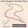 GoldChic Jewerly Gold Letter T Necklace For Sports Men, 26