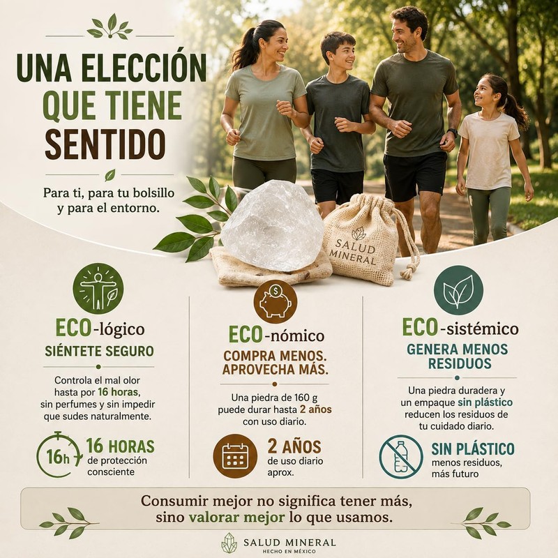 Desodorante piedra de alumbre para mujer hombre y niños