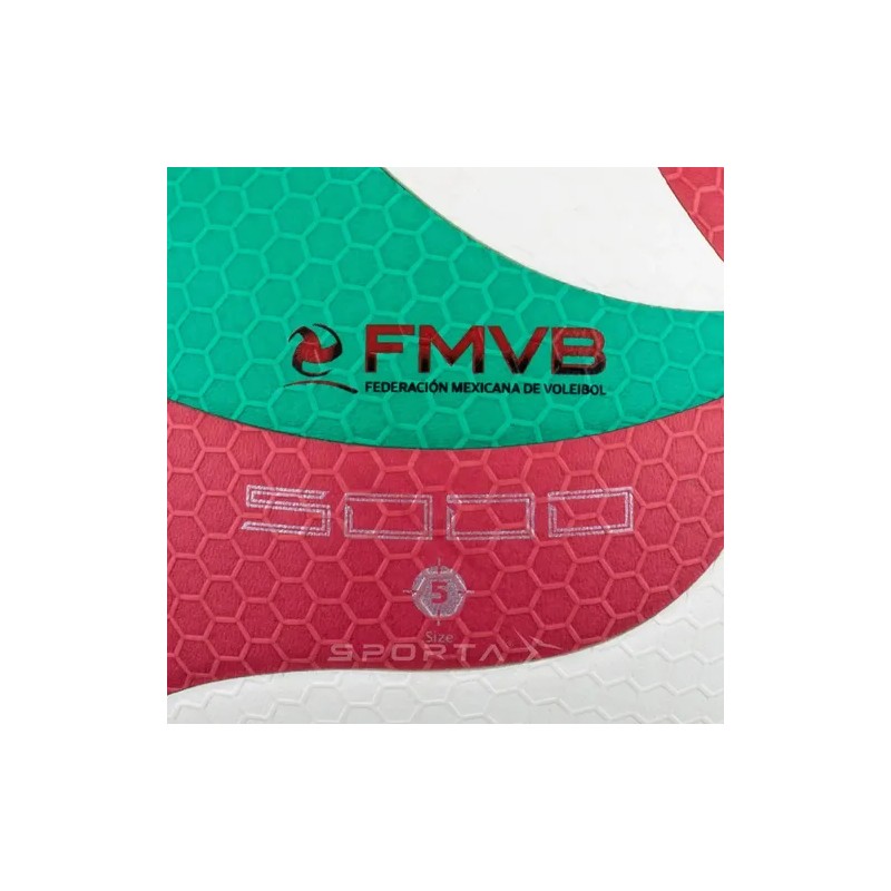 Balón Voleibol Molten V5m5000 Flistatec Piel Sintética No. 5 Blanco/verde/rojo
