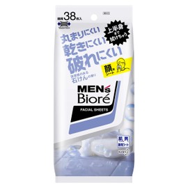Men's Bioré Facial Cleaning Sheet, Clean Soap Scent, Desktop Type, 38 Sheets