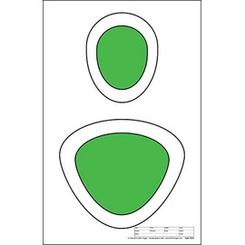 EZ2C Targets Style 4 Head and Center Mass Silhouette Paper Shooting Targets for Gun Range (EZ2C Green Pad of 25)