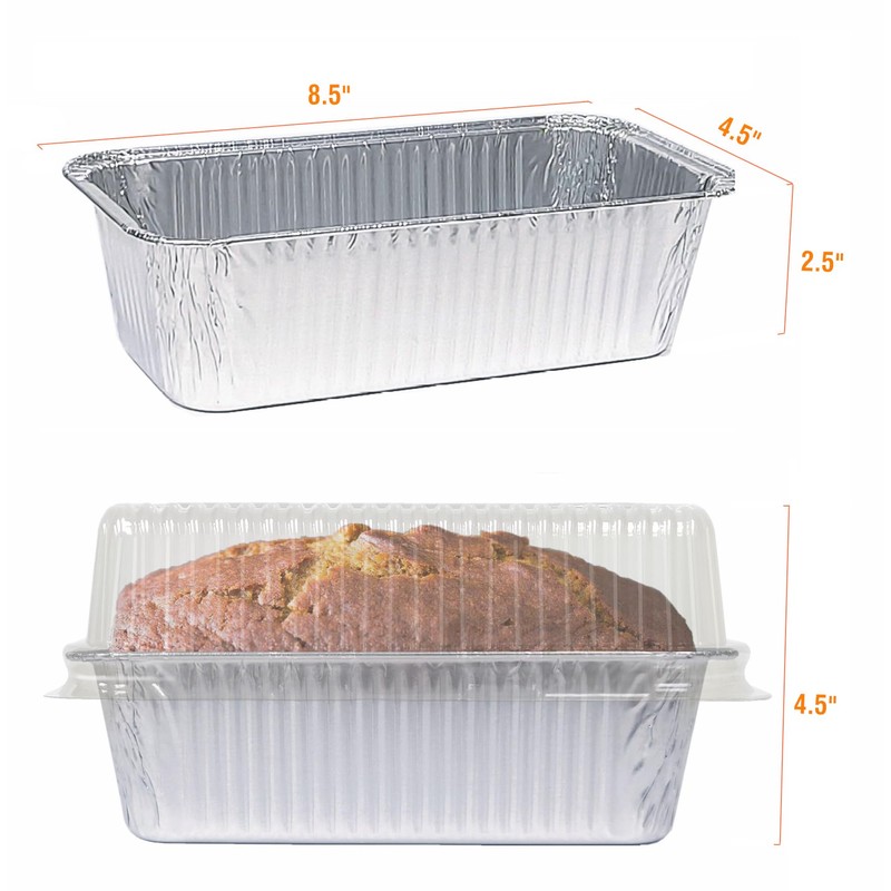 Disposable Loaf Pans With Lids Bakeware Set, 2lb, 55 Pack,