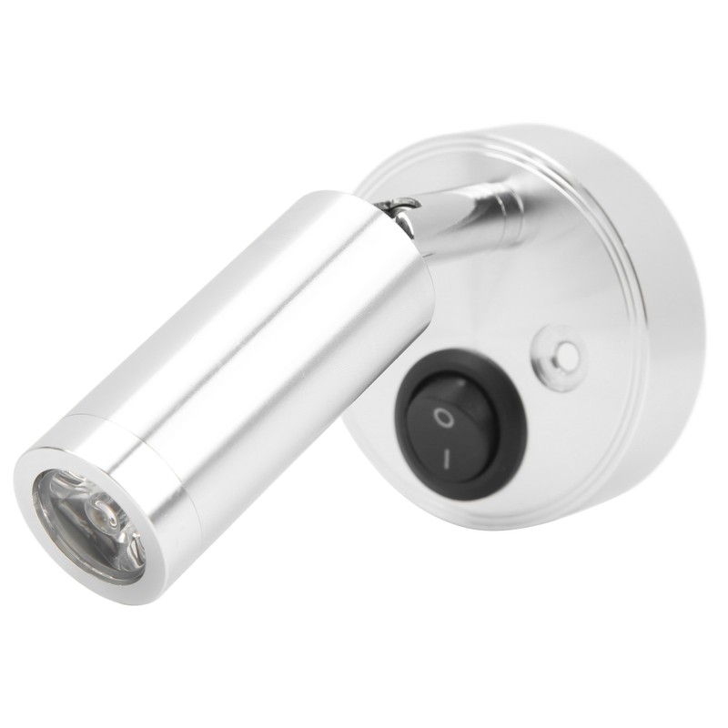12‑24V 3W LED Reading Light Bedroom Bedside Lamp Chrome Aluminum