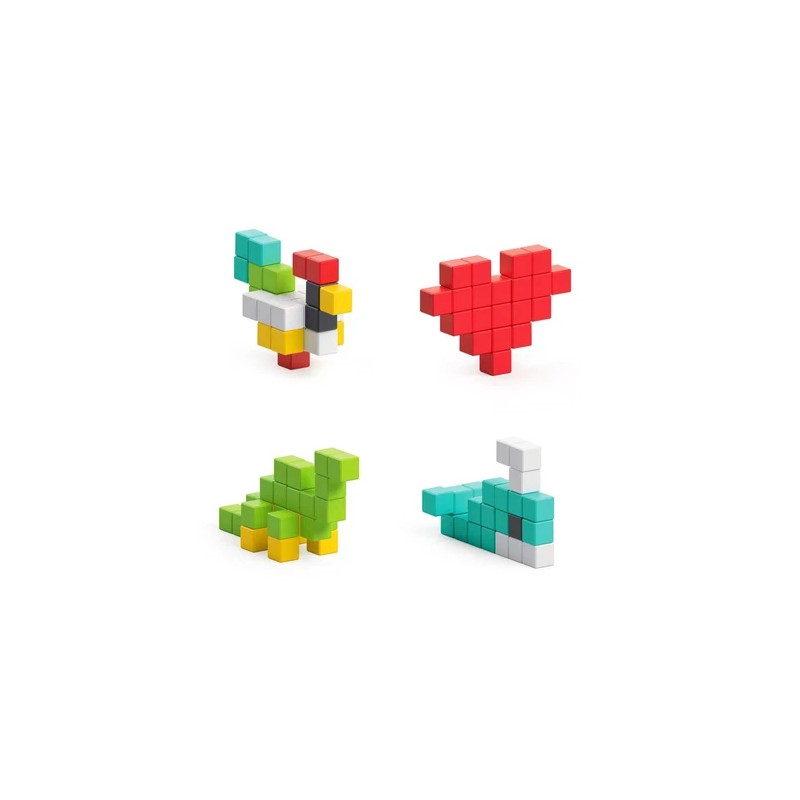 PIXIO-100 Magnetic Blocks in 6 Colors +Free App