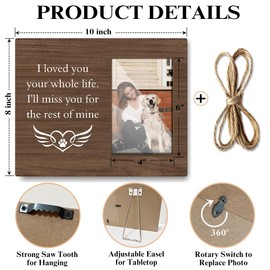 Pet Memorial Picture Frame, Sympathy Gifts for Dog or Cat Loss, 4x6 for Table or Wall - big05