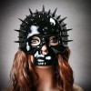 ILOVEMASKS Steampunk Spikes Skull Venetian Masquerade Half Face Mask -