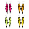 Jomnvo 4 Pairs 80s Women Neon Earrings 1980s Costume Retro Earrings Acrylic Lightning Earring